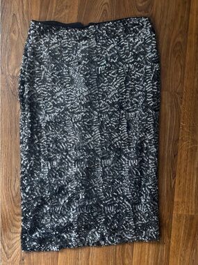 Xhilaration Black Sequin Detail Evening Top